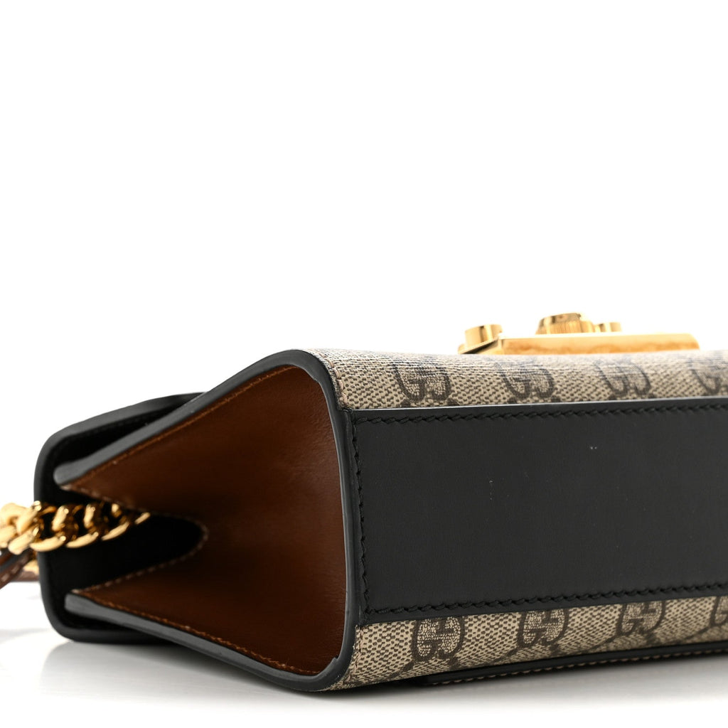GG Supreme Monogram Calfskin Small Padlock Shoulder Bag Beige Black Cuir product image 9, provided for visual reference and