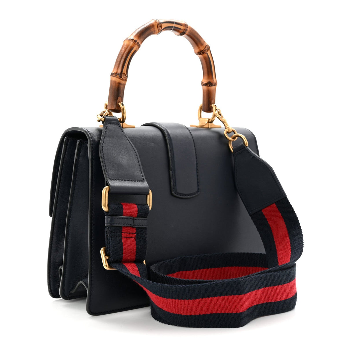 Moon Calfskin Bamboo Web Medium Dionysus Top Handle Bag Blue Emerald Hibiscus Red product image 3, provided for visual