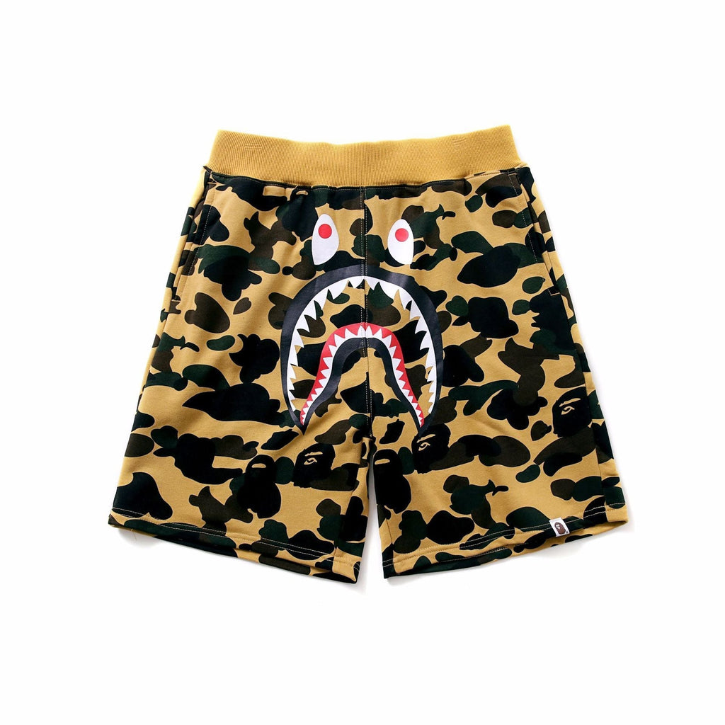 Bathing Ape Shorts Men Shark Head Camouflage Elastic Waist Fifth Pants Middle Pants Casual Shorts product image 1, provided