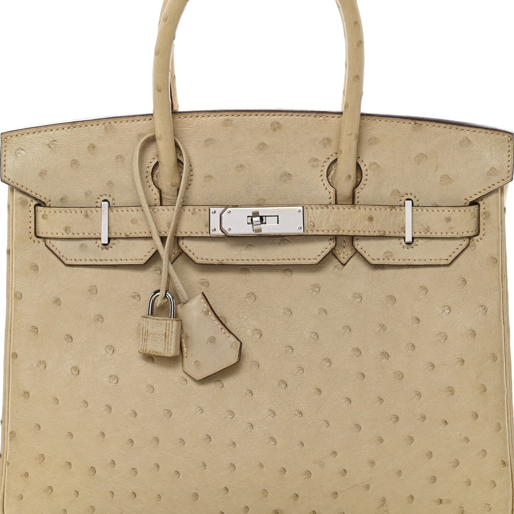Ostrich Birkin 30 Parchemin product image 8, provided for visual reference and product detail review