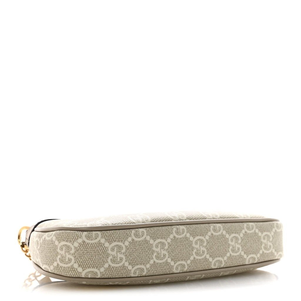 GG Supreme Monogram Textured Dollar Calfskin Web Mini Ophidia GG Handbag Beige Mystic White Oatmeal product image 4,