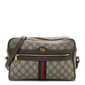 GG Supreme Monogram Web Small Ophidia Shoulder Bag Brown product image 1, provided for visual reference and product detail