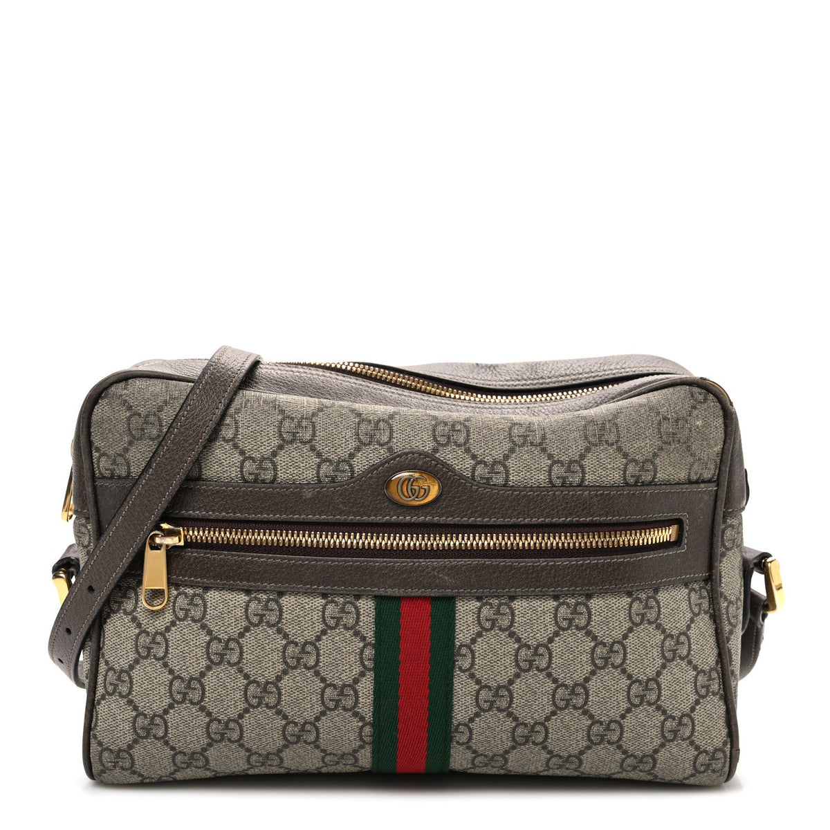 GG Supreme Monogram Web Small Ophidia Shoulder Bag Brown product image 1, provided for visual reference and product detail