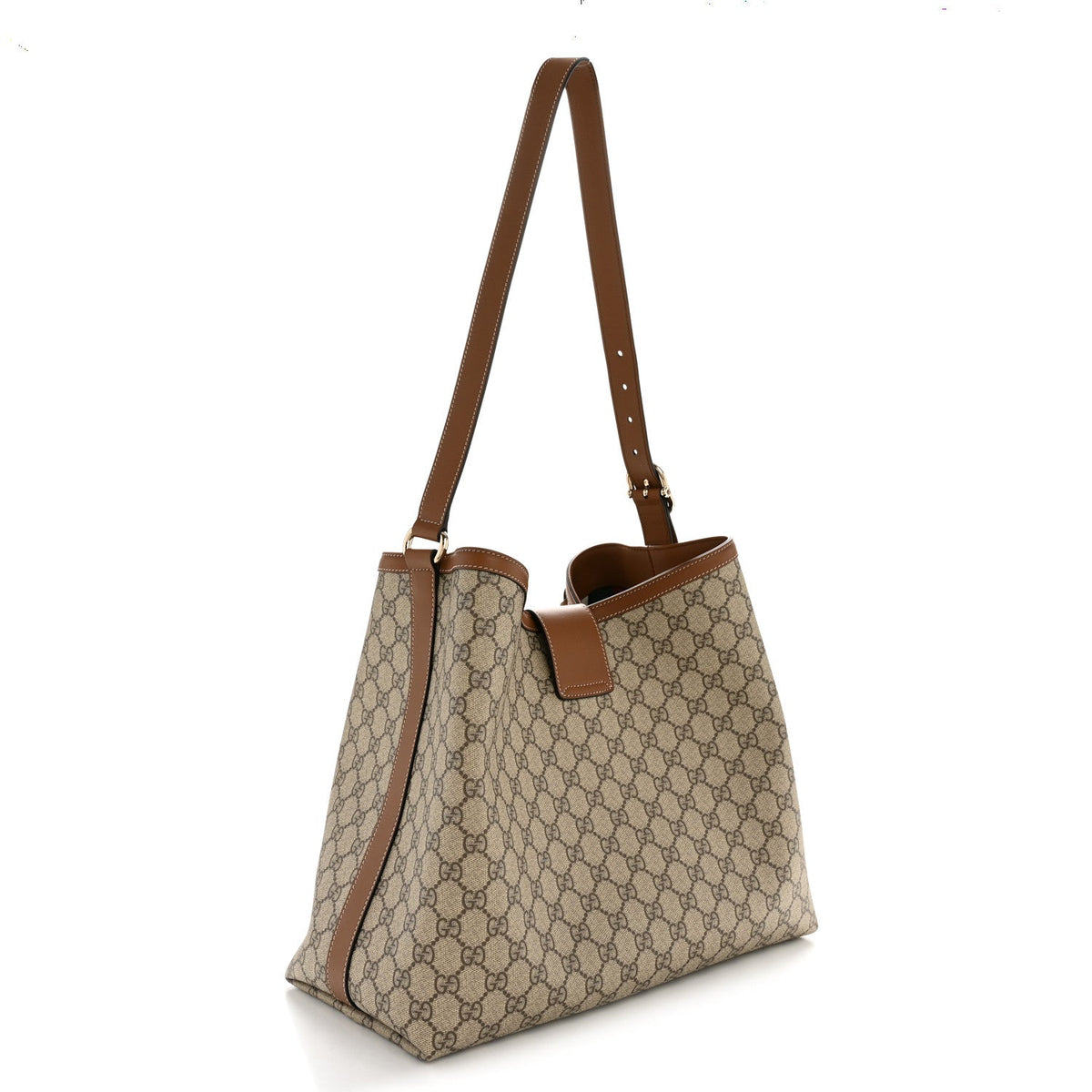 GG Icon Monogram Padlock Shoulder Bag Beige Dark Brown product image 3, provided for visual reference and product detail