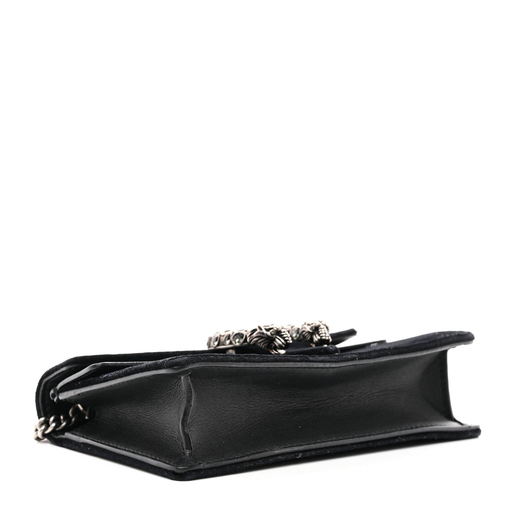 Suede Super Mini Dionysus Shoulder Bag Black product image 4, provided for visual reference and product detail review