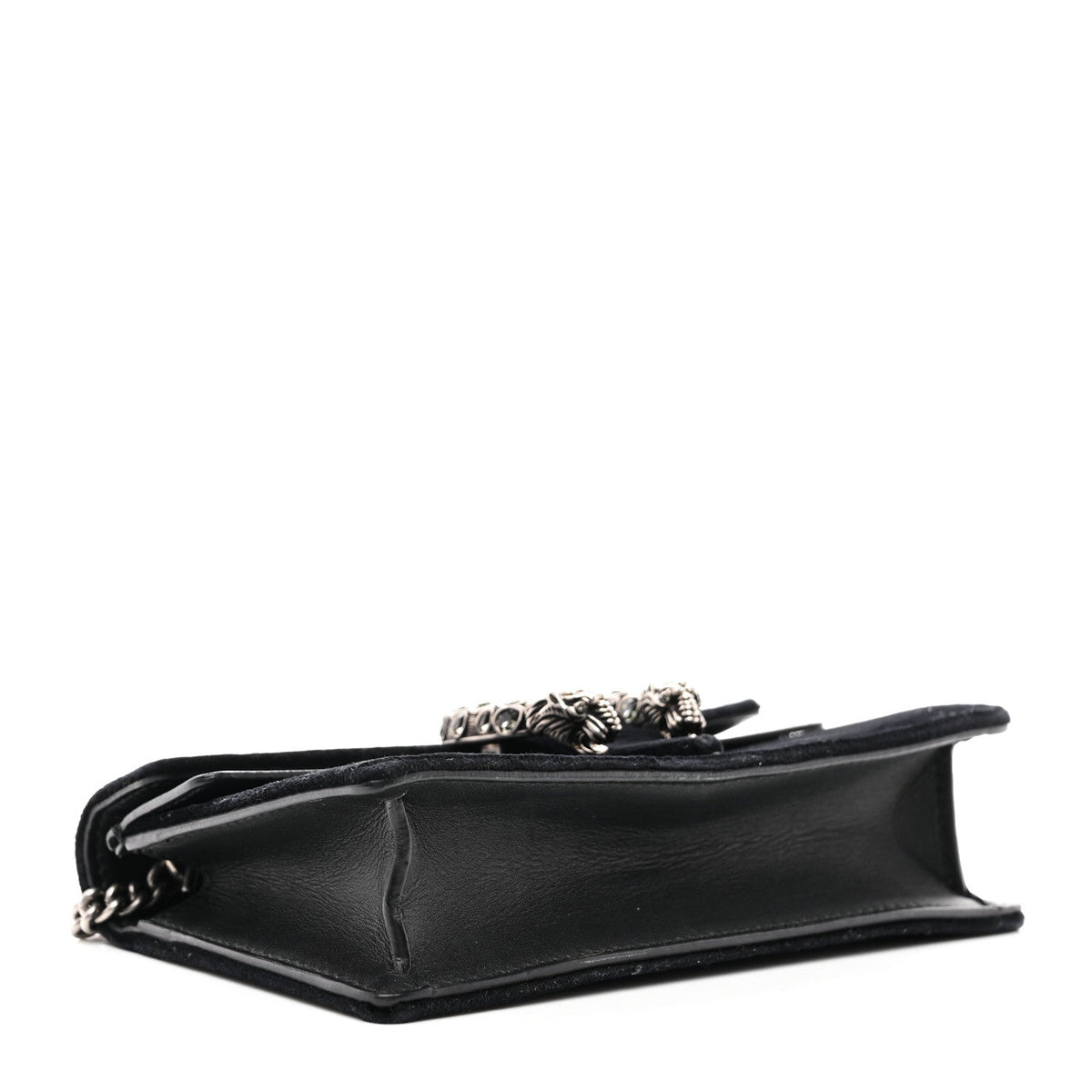 Suede Super Mini Dionysus Shoulder Bag Black product image 4, provided for visual reference and product detail review