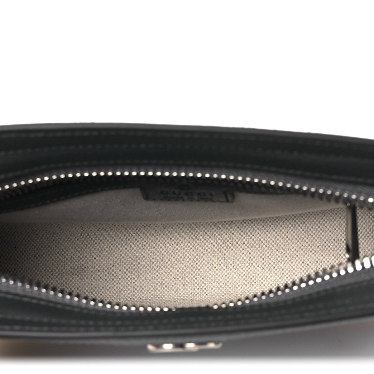 GG Supreme Monogram Textured Dollar Calfskin Web Small Ophidia Shoulder Bag Grey Black Graphite Grey product image 5,