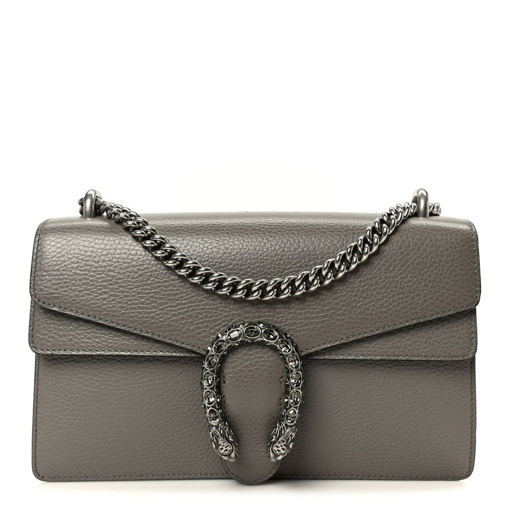 Pebbled Calfskin Small Dionysus Shoulder Bag Dusty Grey product image 1, provided for visual reference and product detail