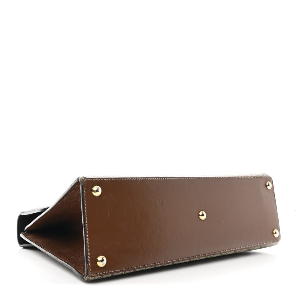 GG Supreme Monogram Calfskin Medium Padlock Top Handle Bag Beige Black Cuir product image 4, provided for visual reference