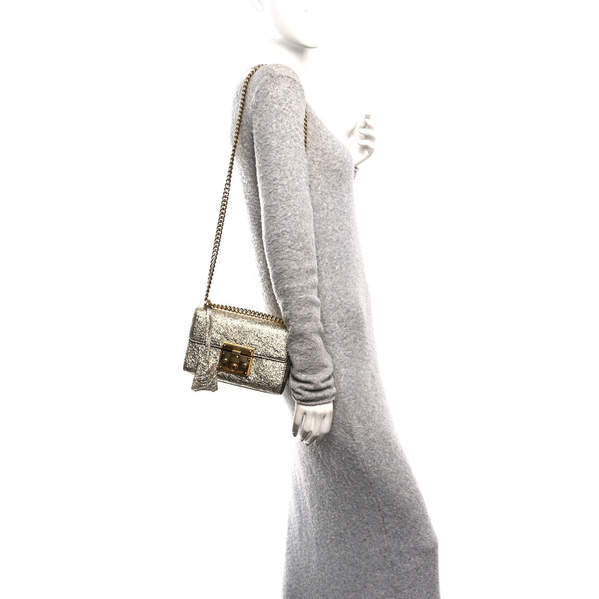 Galassia Small Padlock Shoulder Bag Platino product image 2, provided for visual reference and product detail review