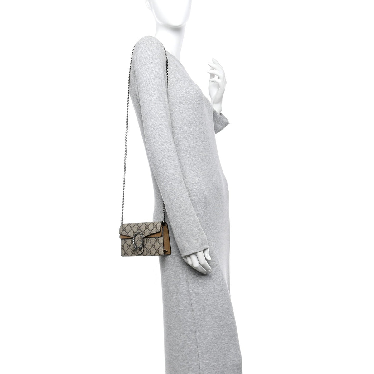 GG Supreme Monogram Super Mini Dionysus Shoulder Bag Taupe product image 2, provided for visual reference and product detail