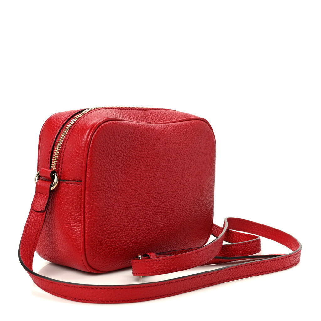 Pebbled Calfskin Small Soho Disco Bag Vibrant Red product image 2, provided for visual reference and product detail review
