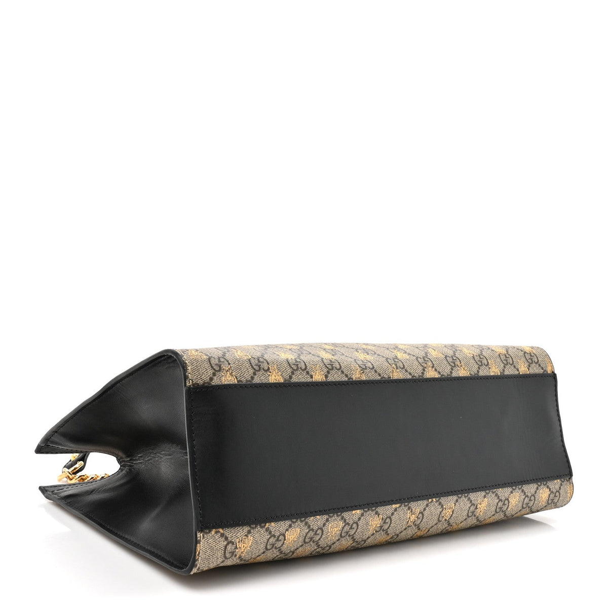 GG Supreme Monogram Bees Medium Padlock Tote Beige Oro Black product image 4, provided for visual reference and product