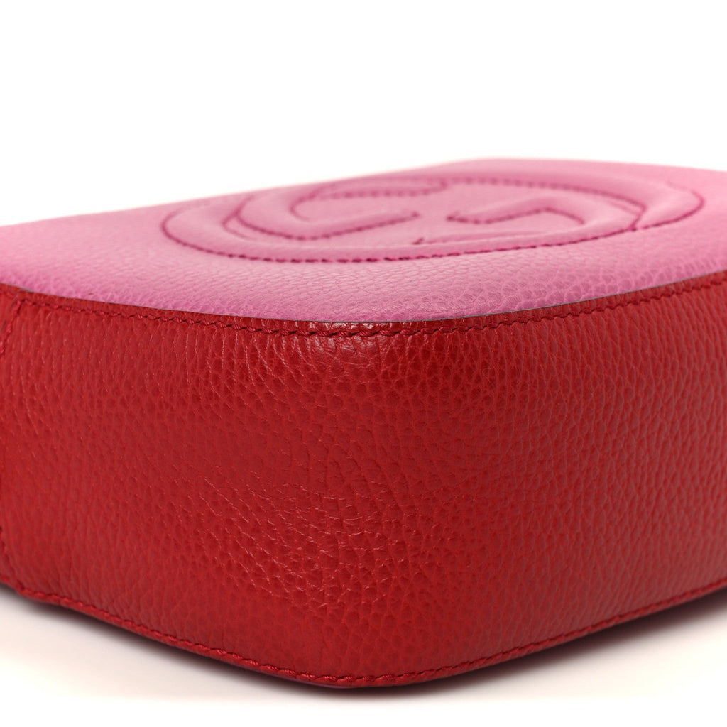 Dollar Calfskin Bi-Color Small Soho Disco Bag New Rosette Hibiscus Red product image 10, provided for visual reference and