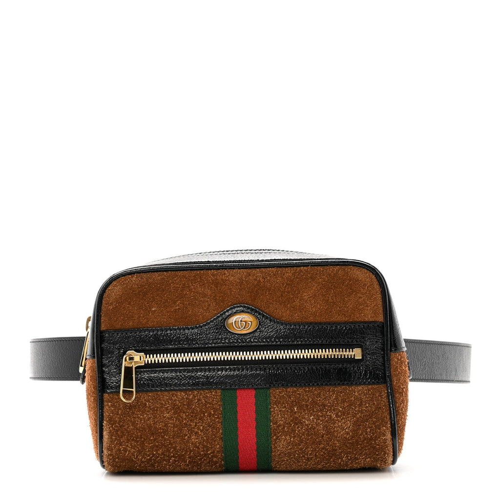 Suede Small Ophidia Belt Bag 85 34 Brown product image 1, provided for visual reference and product detail review