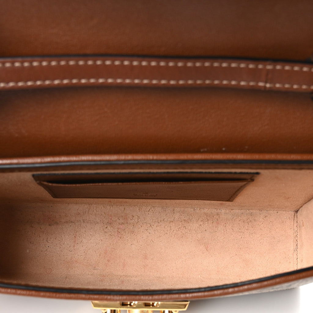 GG Supreme Monogram Calfskin Mini Padlock Top Handle Shoulder Bag Beige Black Cuir product image 5, provided for visual