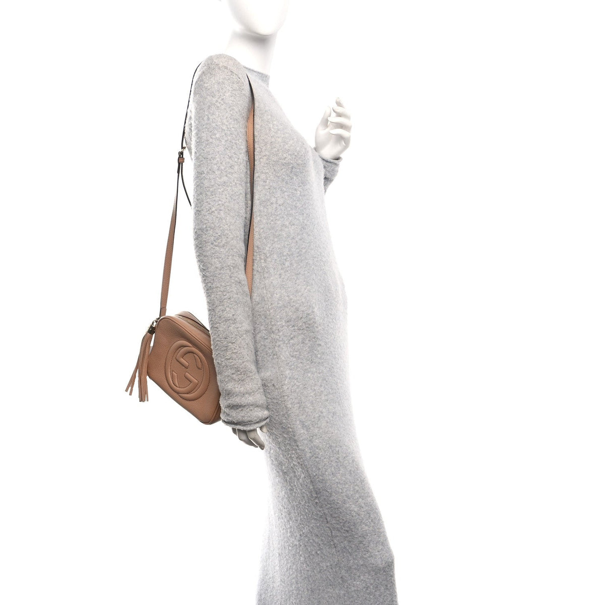 Pebbled Calfskin Small Soho Disco Bag Rose Beige product image 2, provided for visual reference and product detail review