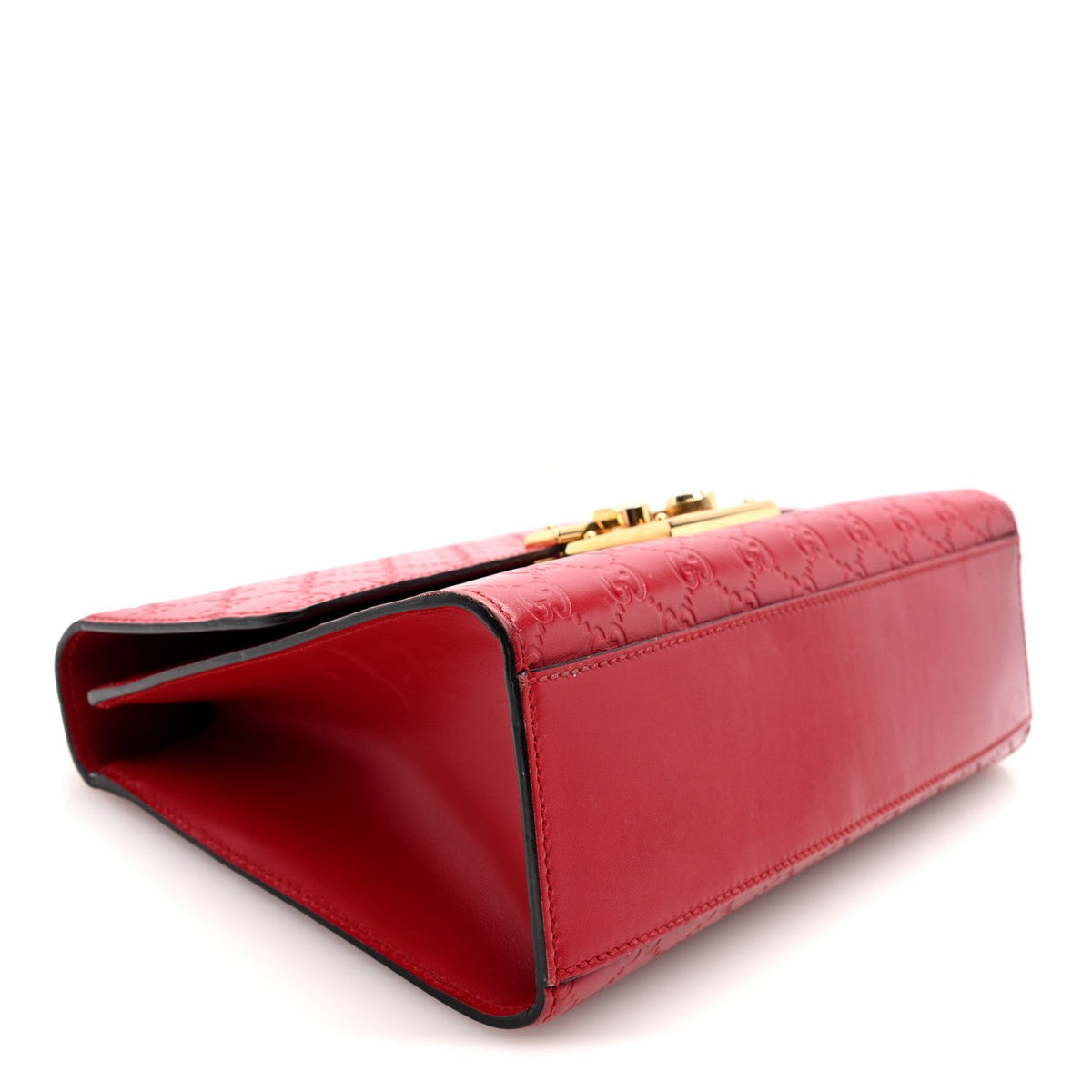 Guccissima Medium Padlock Shoulder Bag Hibiscus Red product image 4, provided for visual reference and product detail review