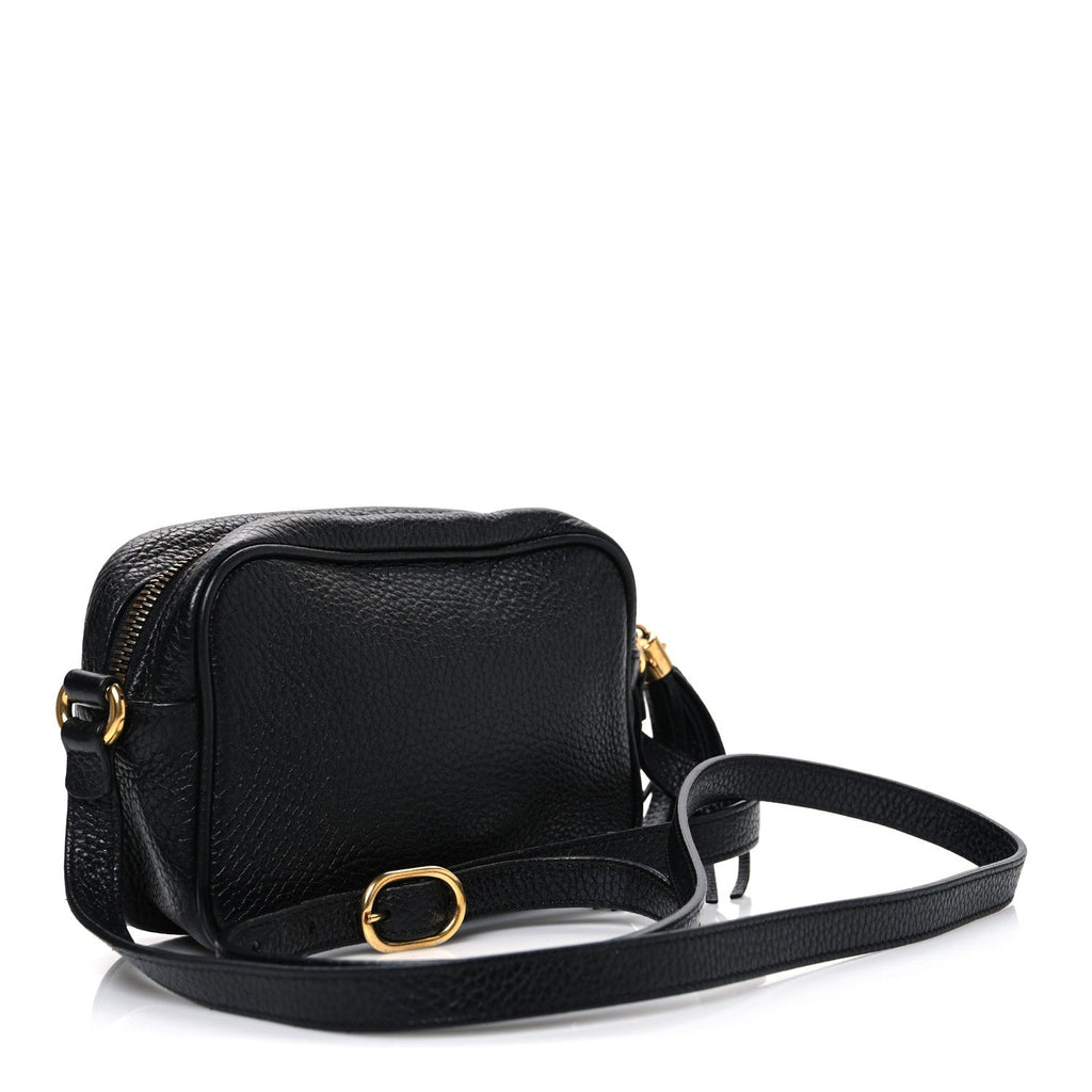 Pebbled Calfskin Small Soho Disco Bag Black product image 3, provided for visual reference and product detail review