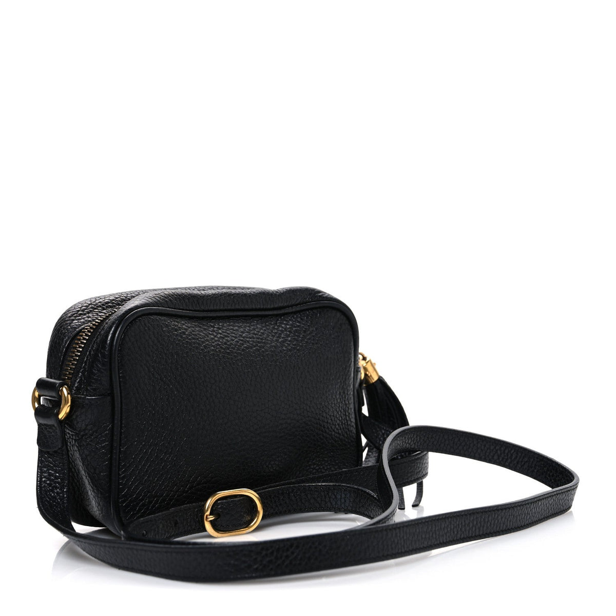 Pebbled Calfskin Small Soho Disco Bag Black product image 3, provided for visual reference and product detail review