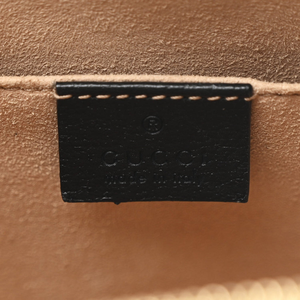 Textured Calfskin Web Small Ophidia Tote Bag Black product image 6, provided for visual reference and product detail review
