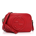 Pebbled Calfskin Small Soho Disco Bag Vibrant Red product image 1, provided for visual reference and product detail review