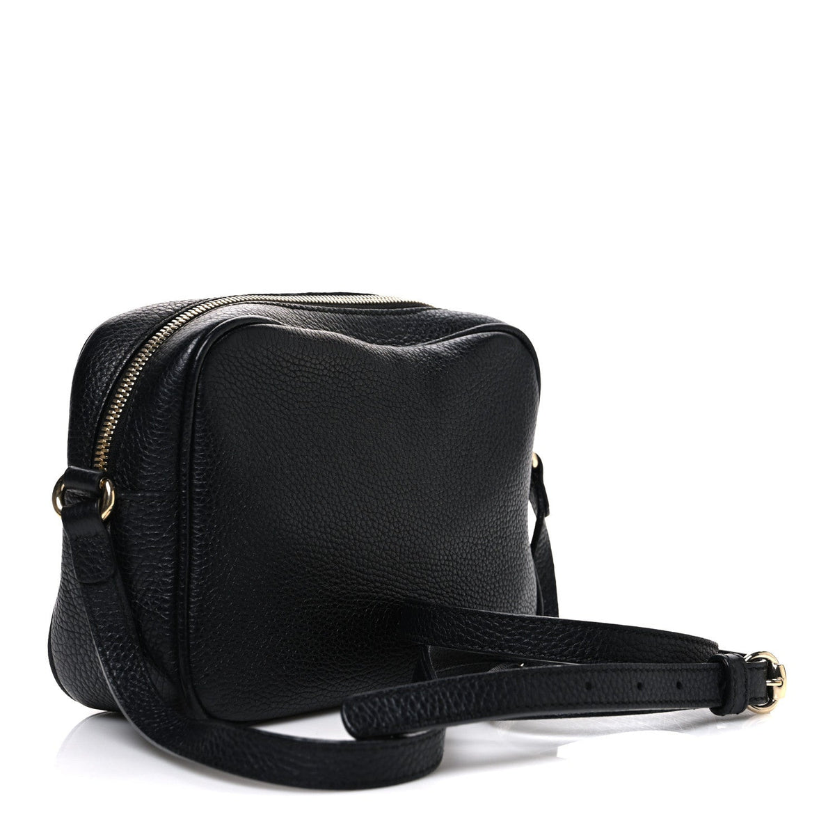 Pebbled Calfskin Small Soho Disco Bag Black product image 2, provided for visual reference and product detail review