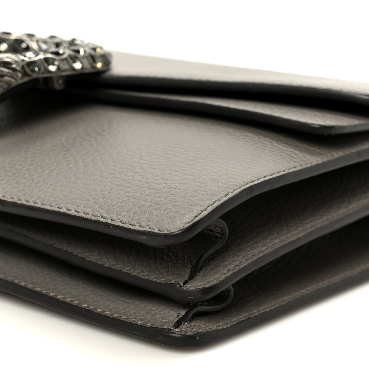 Pebbled Calfskin Small Dionysus Shoulder Bag Dusty Grey product image 12, provided for visual reference and product detail