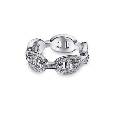 Hermes Chaine D'Ancre Enchainee Diamond 18K Gold Ring product image 1, provided for visual reference and product detail