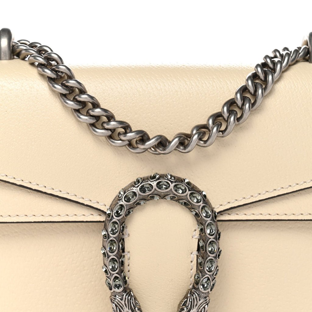 Textured Calfskin Crystal Mini Dionysus Shoulder Bag Mystic White product image 8, provided for visual reference and product
