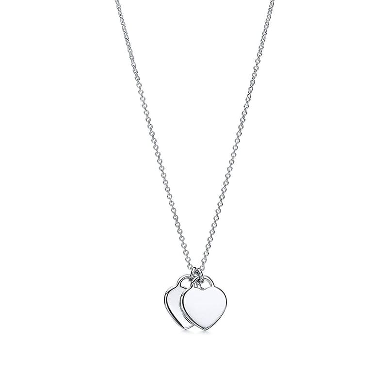 Pink Double Heart Necklace product image 2, provided for visual reference and product detail review