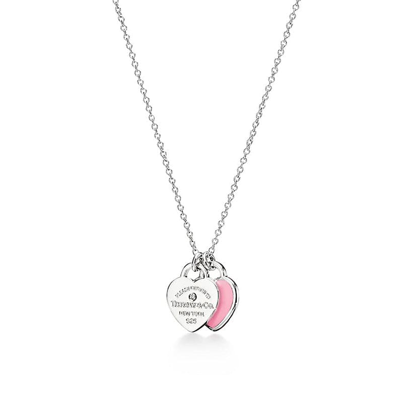 Pink Double Heart Necklace product image 1, provided for visual reference and product detail review