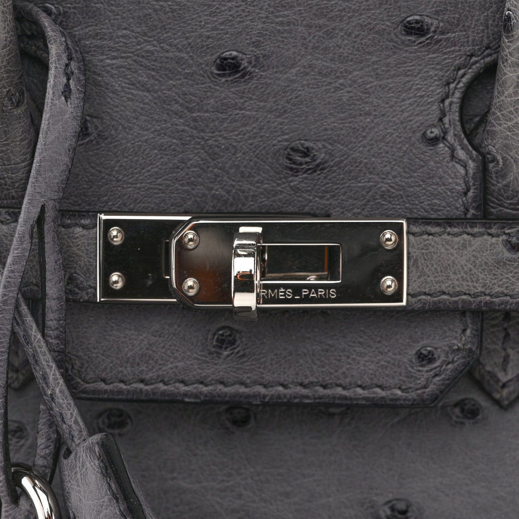 Ostrich Birkin 25 Gris Agate product image 13, provided for visual reference and product detail review