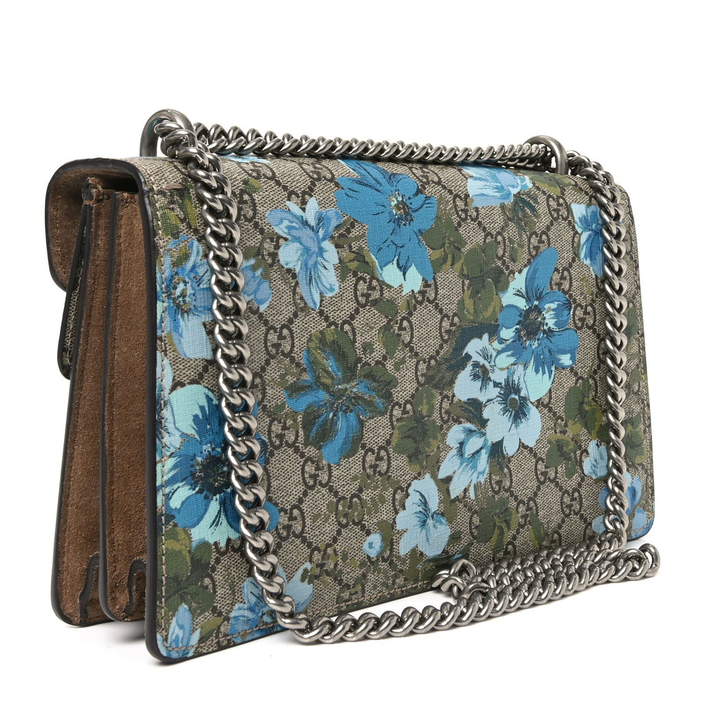 GG Supreme Monogram Blooms Print Embroidered Small Dionysus Shoulder Bag Blue Taupe product image 3, provided for visual