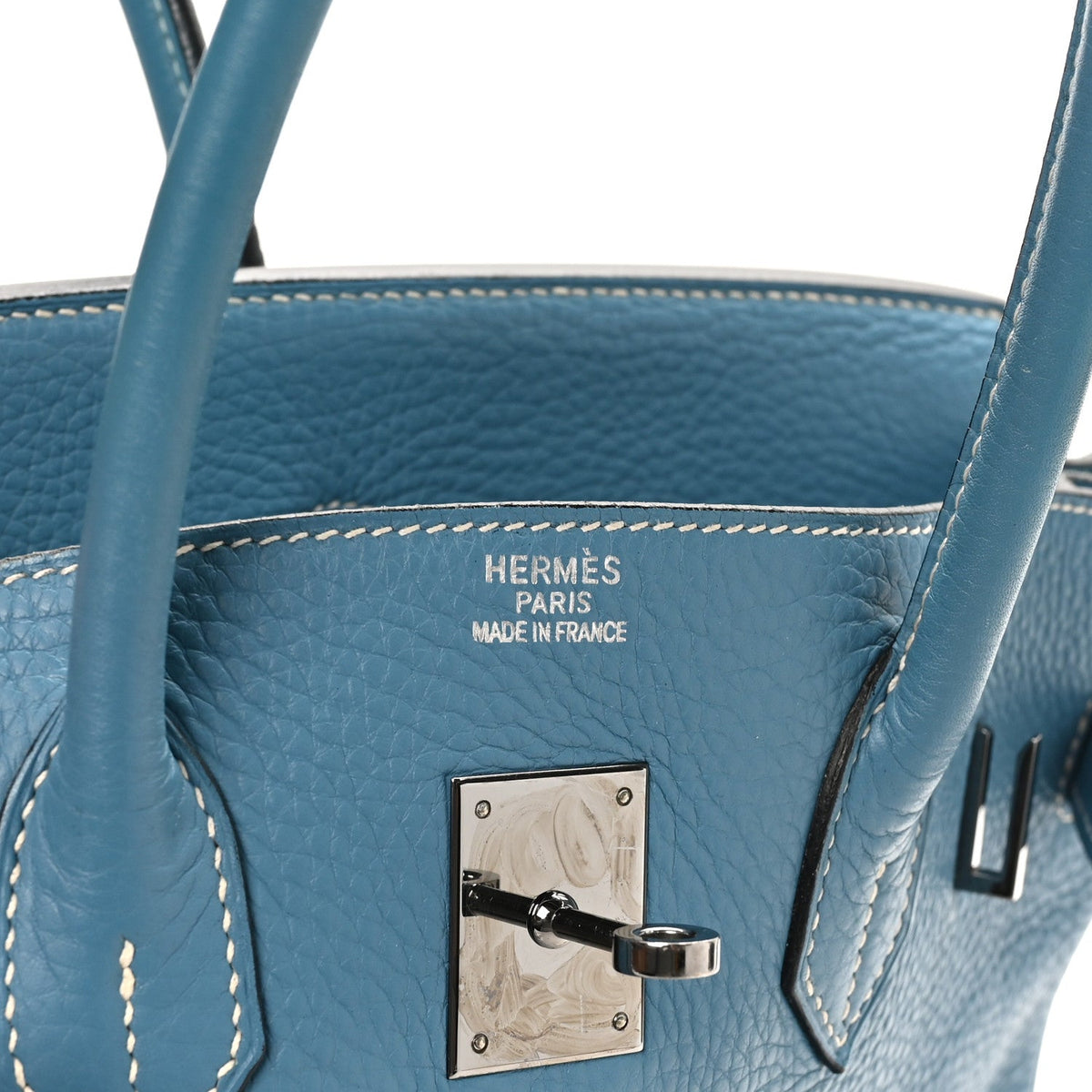 Taurillon Clemence Birkin 35 Blue Jean product image 7, provided for visual reference and product detail review