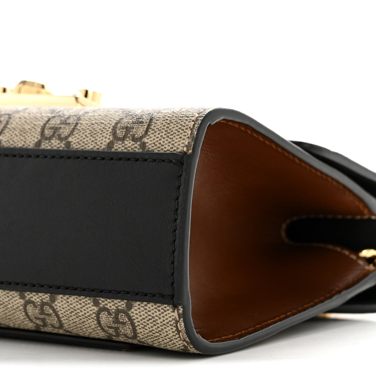 GG Supreme Monogram Calfskin Small Padlock Shoulder Bag Beige Black Cuir product image 10, provided for visual reference and