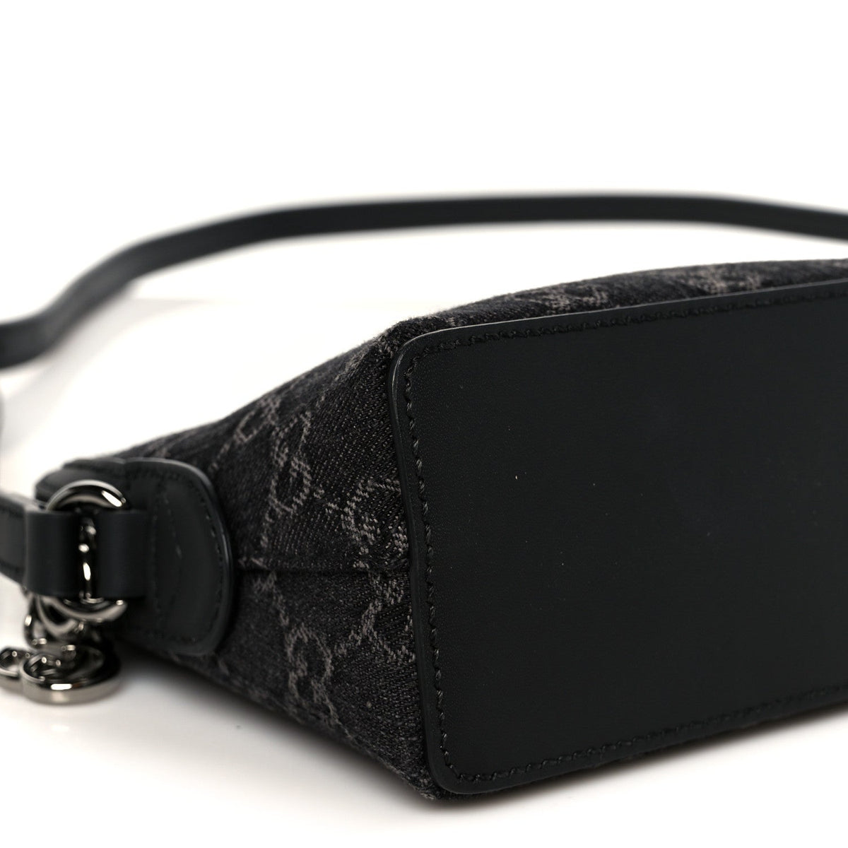 Denim Cuoio Harness GG Monogram Small Ophidia Dome Shoulder Bag Black Medium Grey product image 9, provided for visual
