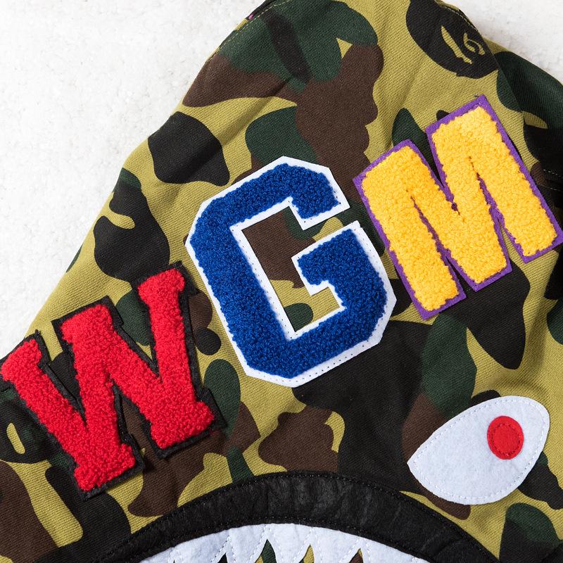Bathing Ape Hoodie Autumn and Winter Shark Mouth Men and Women Casual Camouflage Thin Sweater Baggy Coat product image 7,