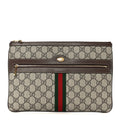 GG Supreme Monogram Large Ophidia Pouch Clutch Brown product image 1, provided for visual reference and product detail review