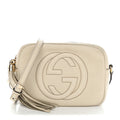 Pebbled Calfskin Small Soho Disco Bag Off White product image 1, provided for visual reference and product detail review