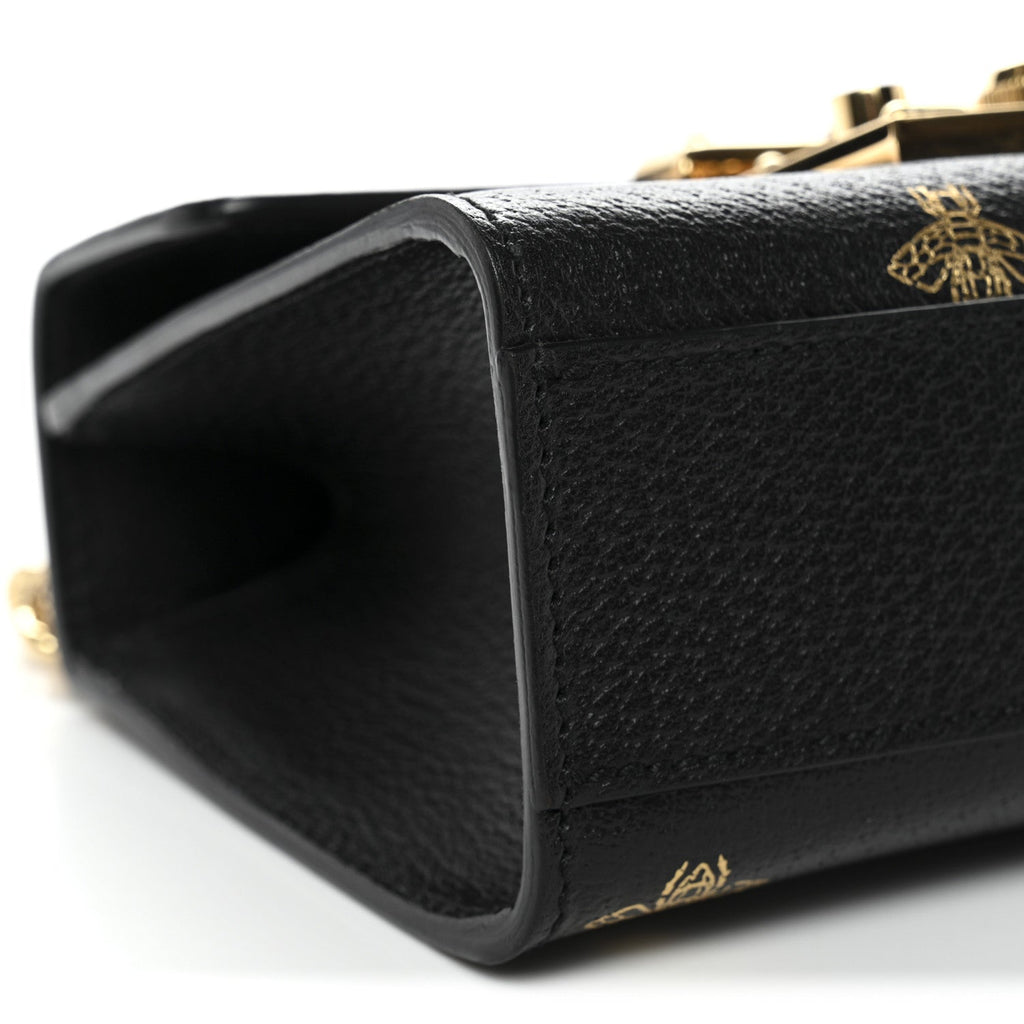 Grained Calfskin Bee Star Small Padlock Shoulder Bag Black product image 9, provided for visual reference and product detail