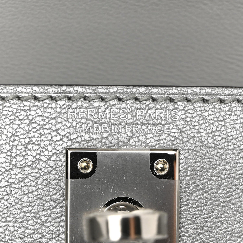 Metallic Chevre Chamkilight Mini Kelly Sellier 20 Argent product image 6, provided for visual reference and product detail