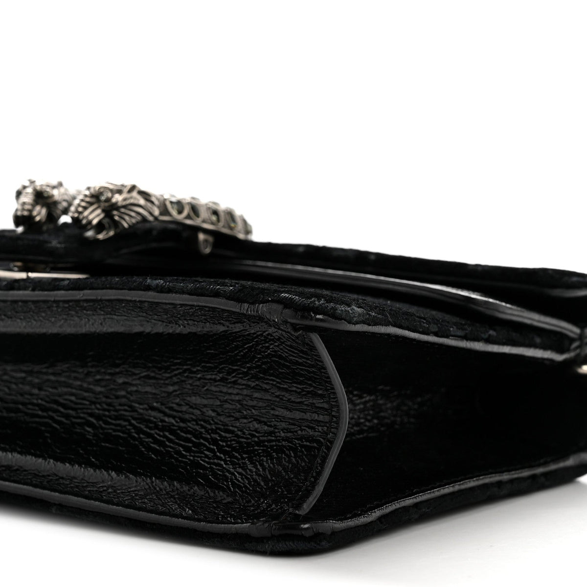 Velvet Skipper Crystal GG Monogram Small Dionysus Shoulder Bag Black Black Diamond product image 10, provided for visual