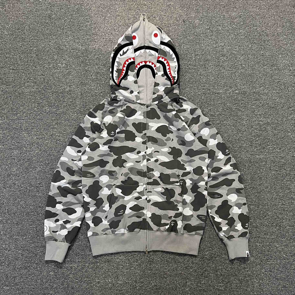 Bape Hoodie Zip-Up Cardigan Two-Hooded Hoodie product image 3, provided for visual reference and product detail review
