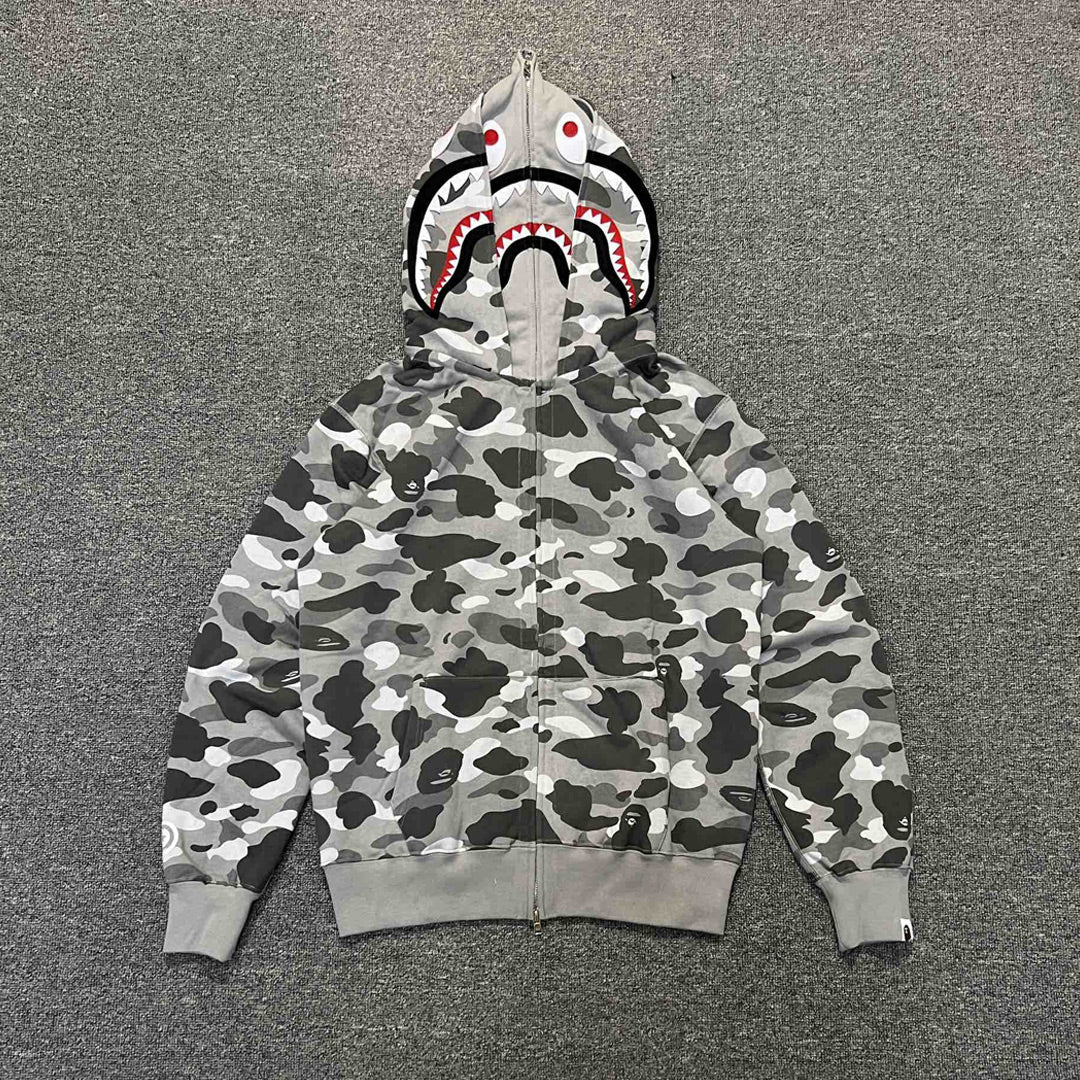 Bape Hoodie Zip-Up Cardigan Two-Hooded Hoodie product image 3, provided for visual reference and product detail review
