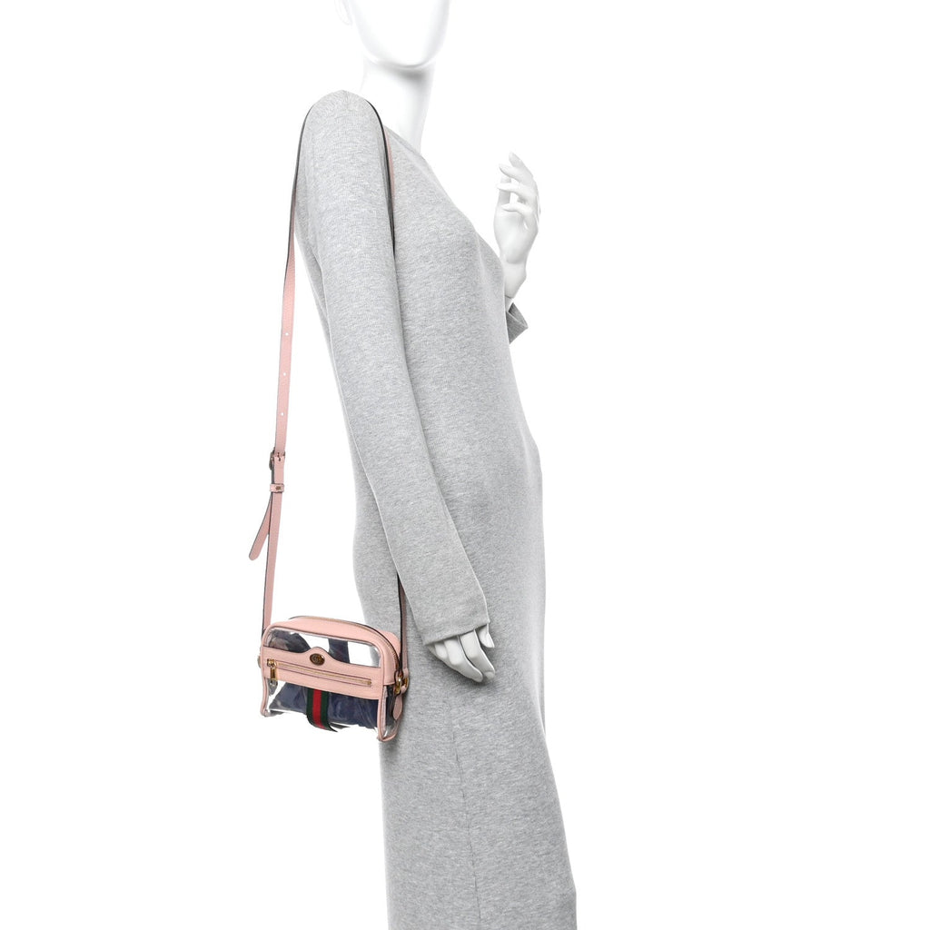 Vinyl Web Mini Ophidia Transparent Shoulder Bag Perfect Pink product image 4, provided for visual reference and product