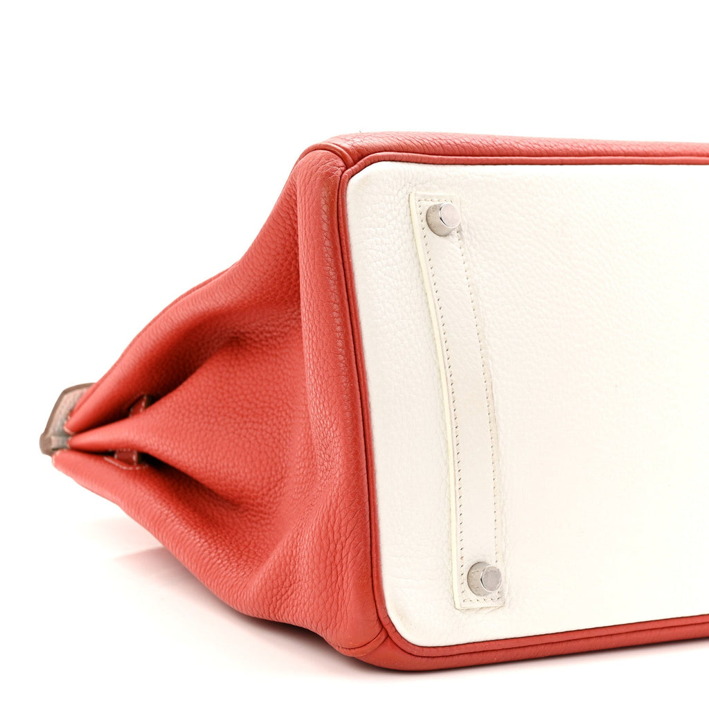Taurillon Clemence Eclat Birkin 35 Sanguine White product image 9, provided for visual reference and product detail review