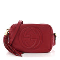 Pebbled Calfskin Small Soho Disco Bag Tabasco Red product image 1, provided for visual reference and product detail review