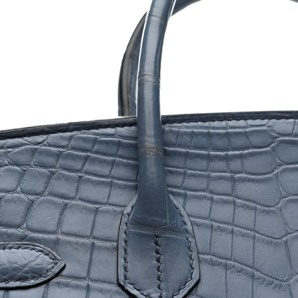 Matte Porosus Crocodile Birkin 30 Bleu Brighton product image 26, provided for visual reference and product detail review