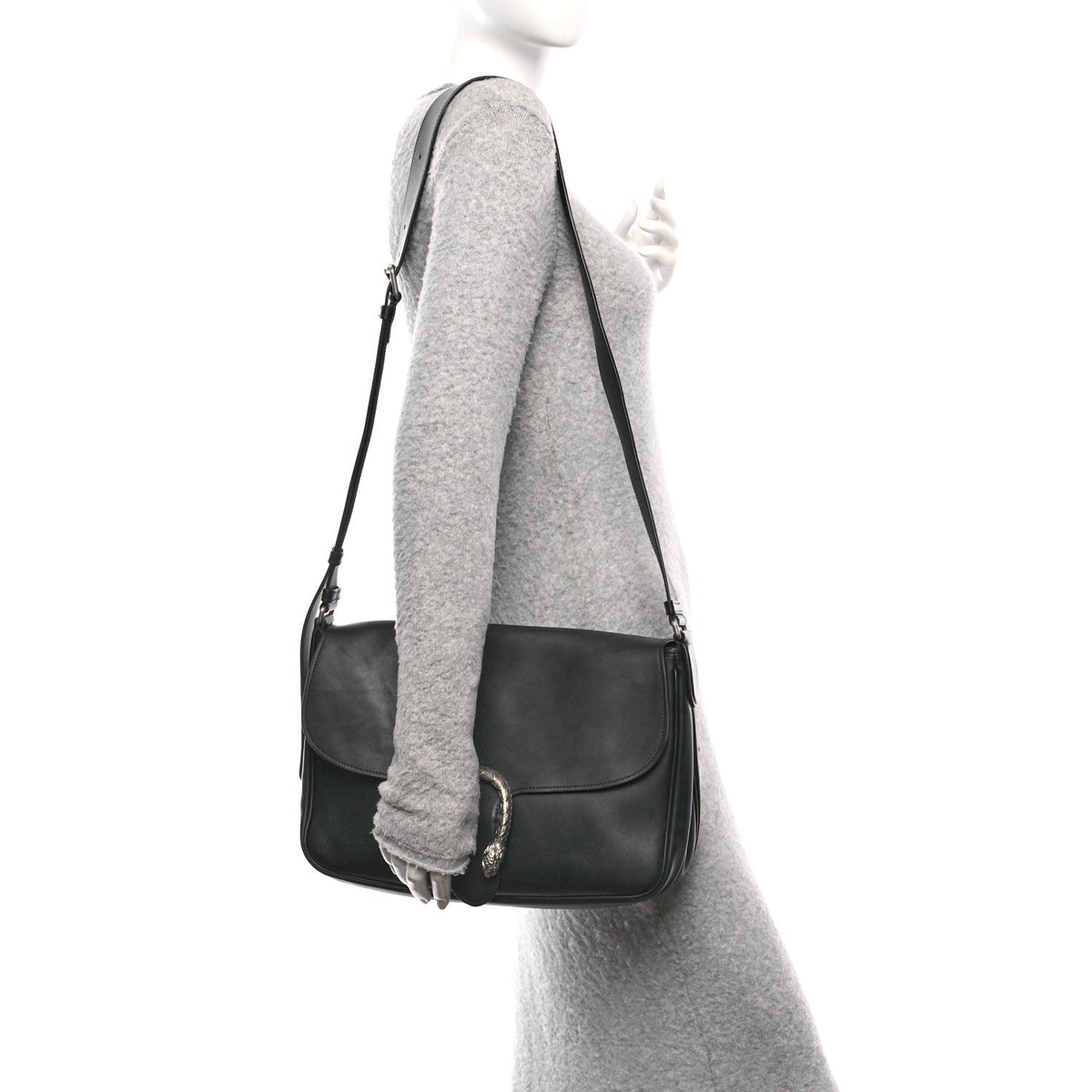 Calfskin Dionysus Messenger Bag Black product image 2, provided for visual reference and product detail review